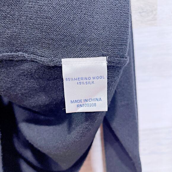 Peter Millar Merino Wool Silk 1/4 Zip Pullover Sweater Black Mens XXL 2XL - Picture 6 of 6